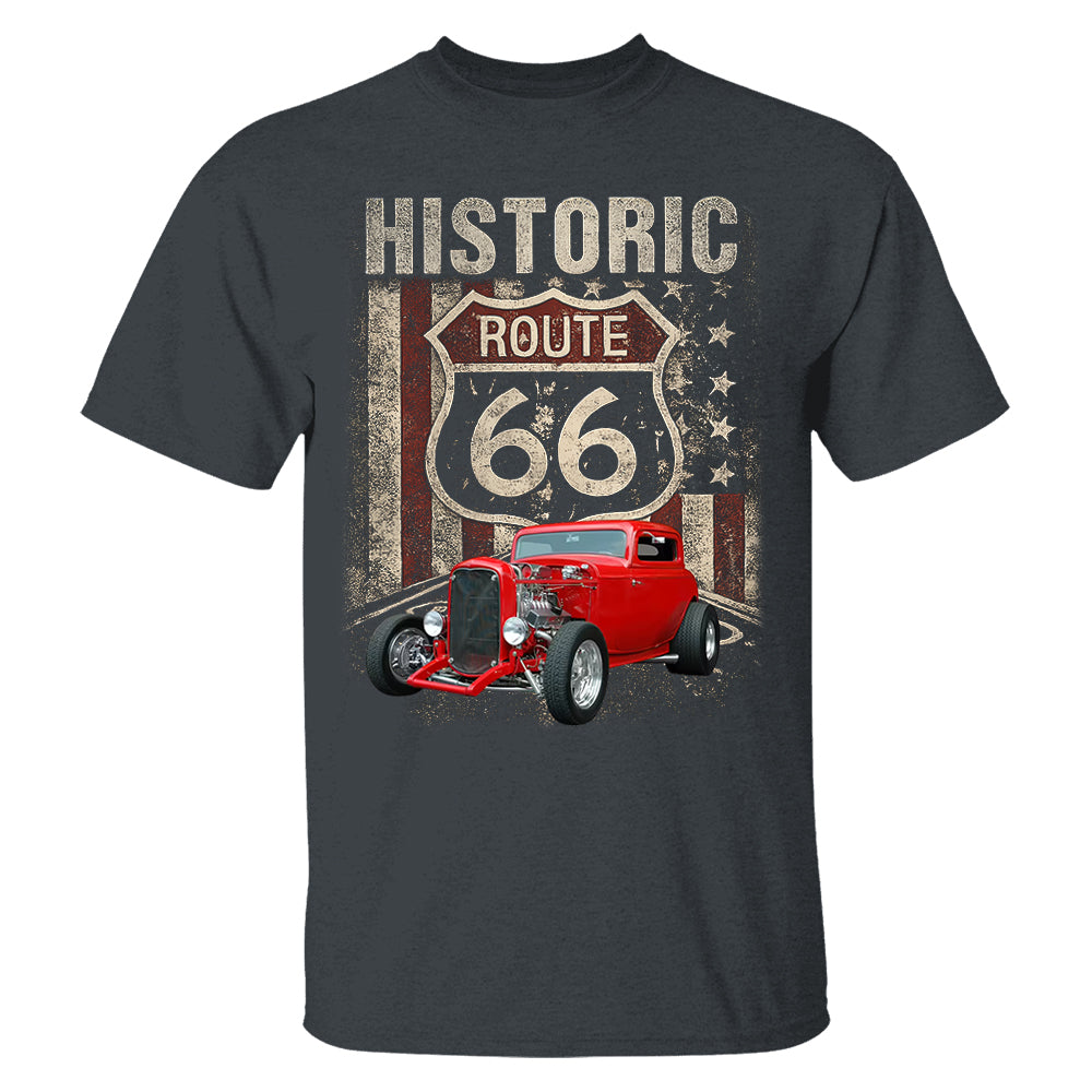 Historic U.S.A. Route 66 - Custom Photo Car Shirt - Gift For Car Lovers A2110 Pt99