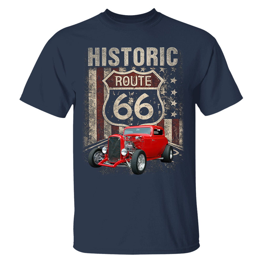 Historic U.S.A. Route 66 - Custom Photo Car Shirt - Gift For Car Lovers A2110 Pt99