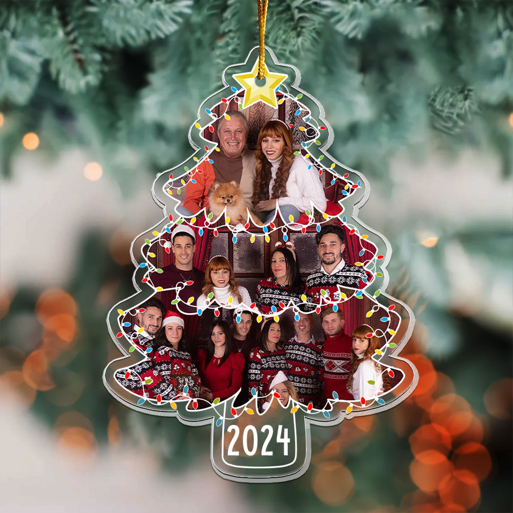 Family Ornament Christmas Light - Personalized Acrylic Photo Ornament