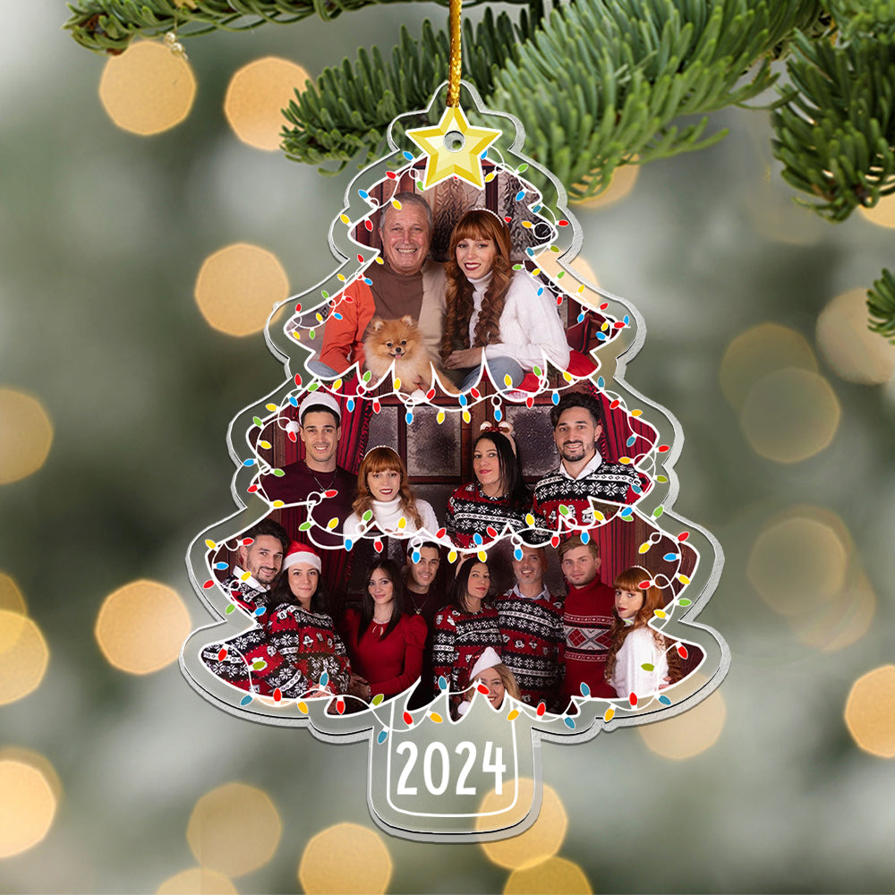 Family Ornament Christmas Light - Personalized Acrylic Photo Ornament