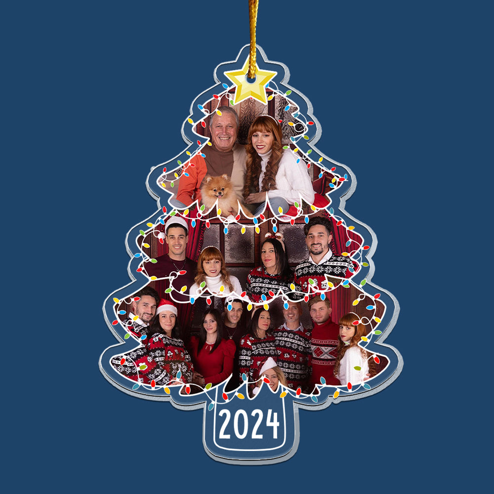 Family Ornament Christmas Light - Personalized Acrylic Photo Ornament