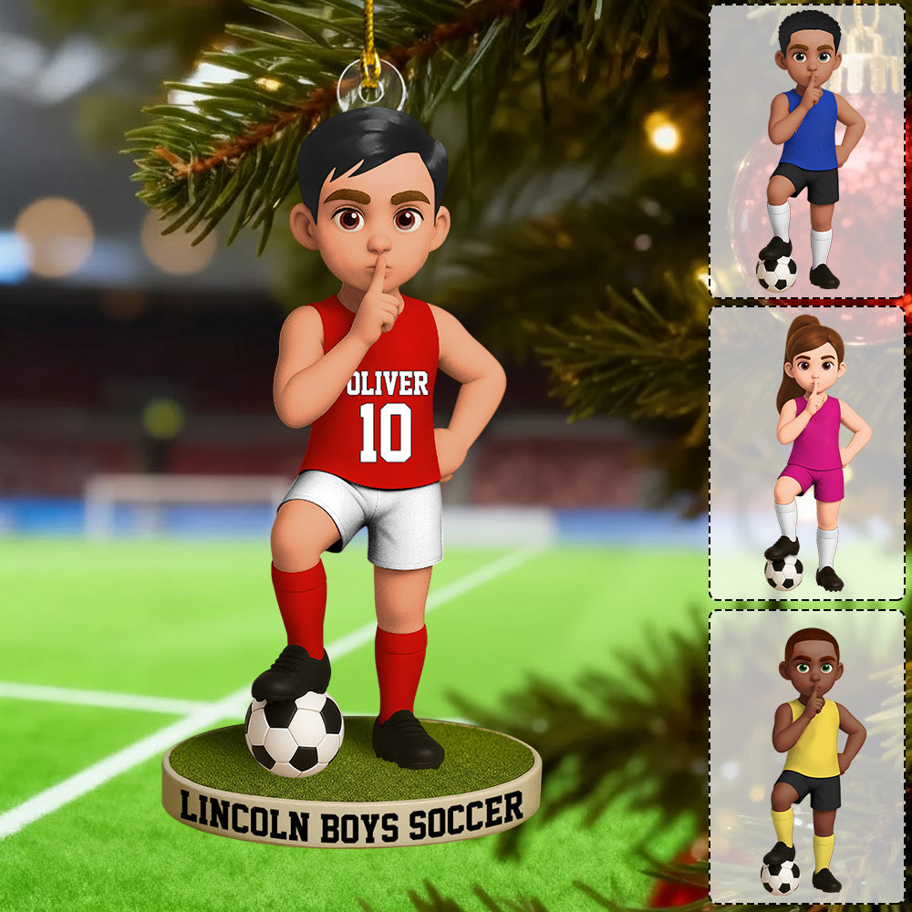 Christmas Soccer Lover, Christmas Ornament, Personalized Acrylic Ornament T1807