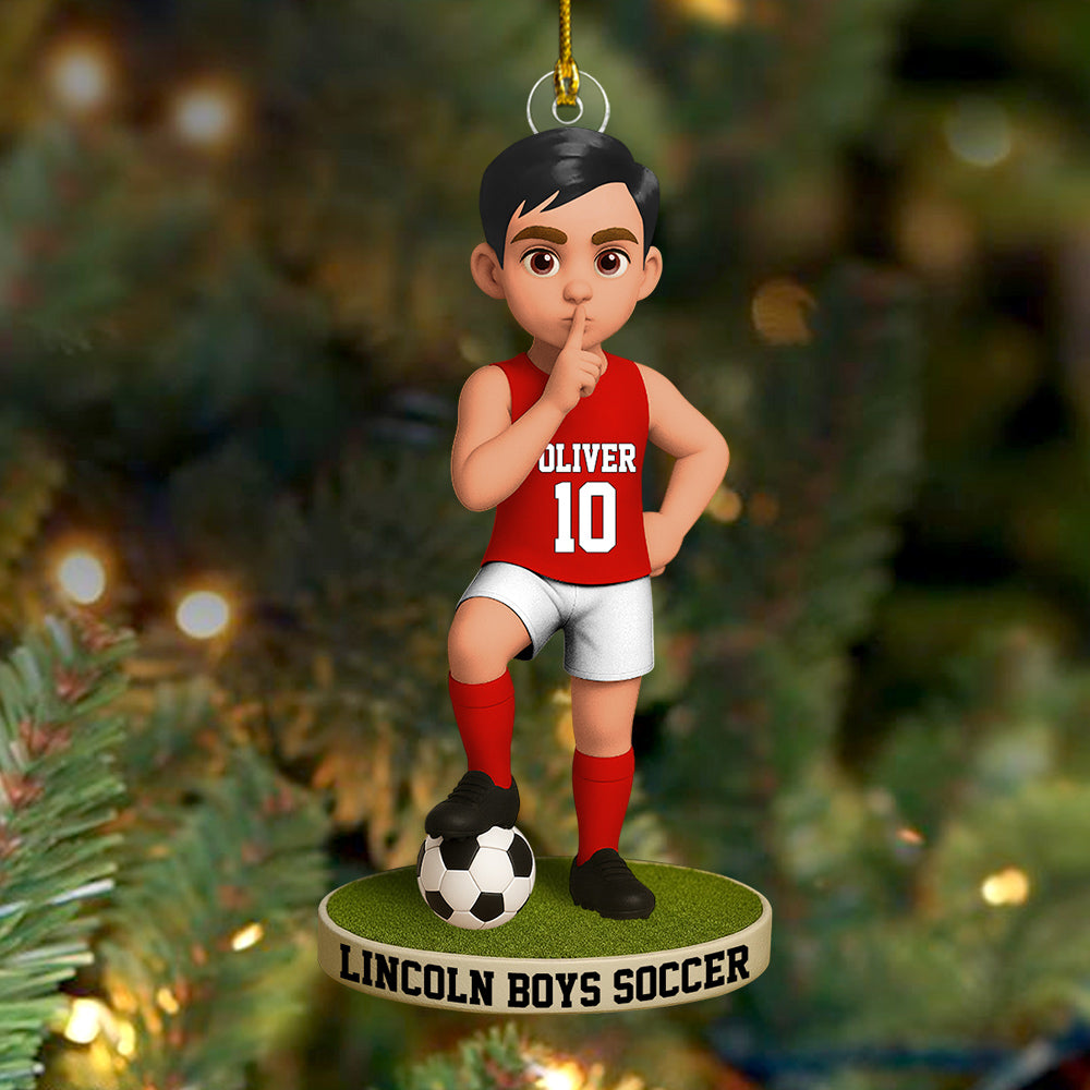 Christmas Soccer Lover, Christmas Ornament, Personalized Acrylic Ornament T1807