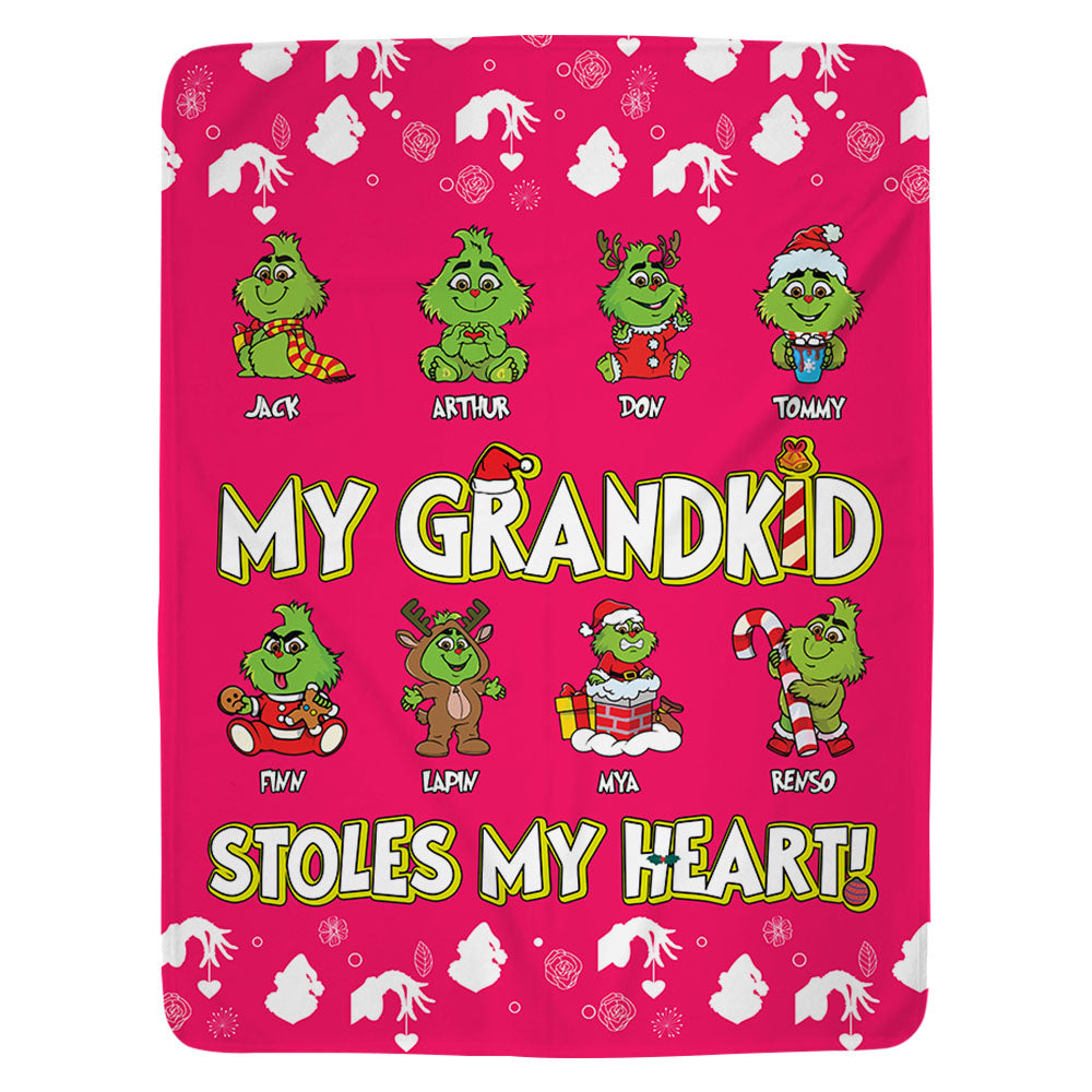 Personalized My Grandkids Stole My Heart Blanket For Grandma - Custom Christmas Blanket Gift Tu20