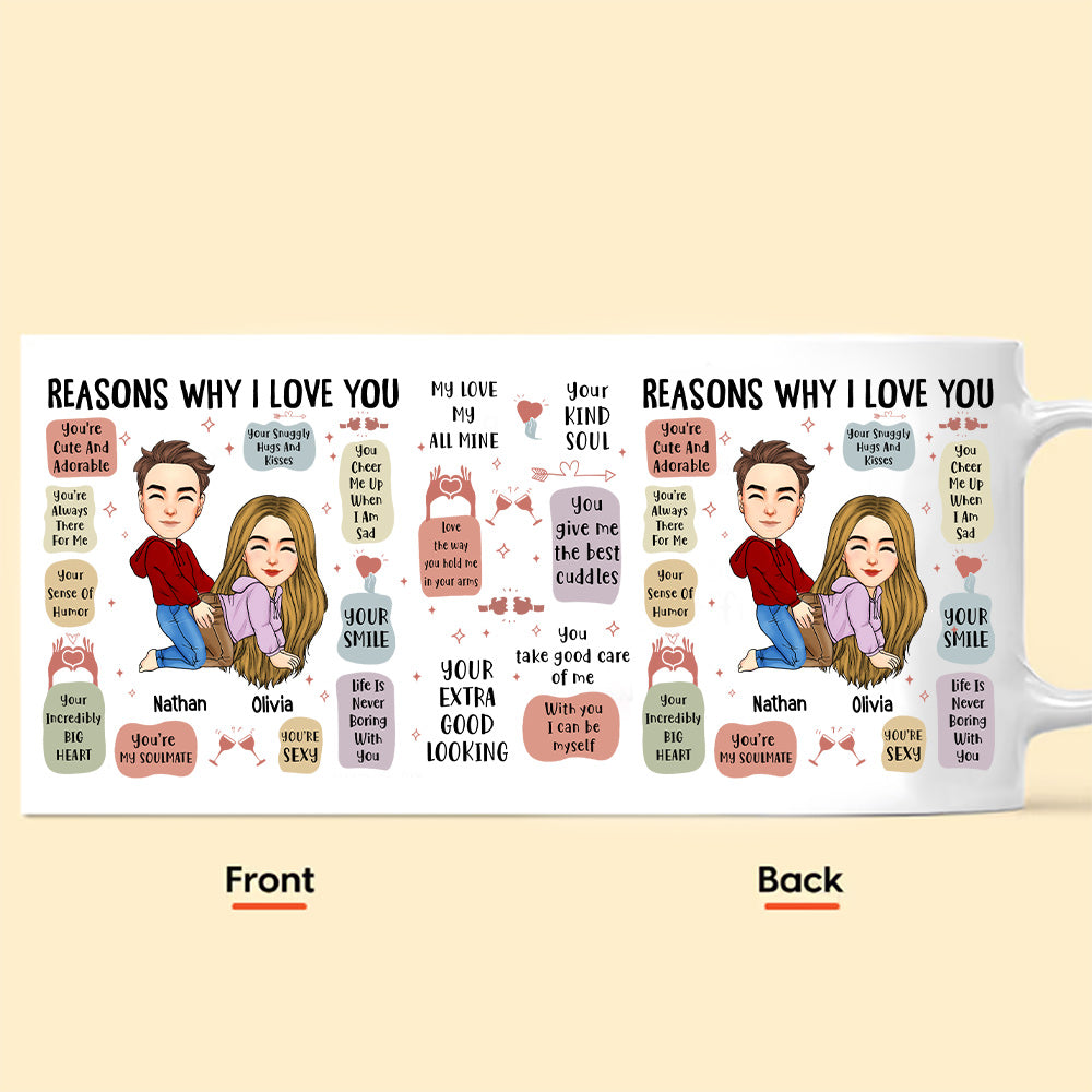Reasons Why I Love You - Funny Couple Mug - Personalized Gift For Couples NA04 Tu20