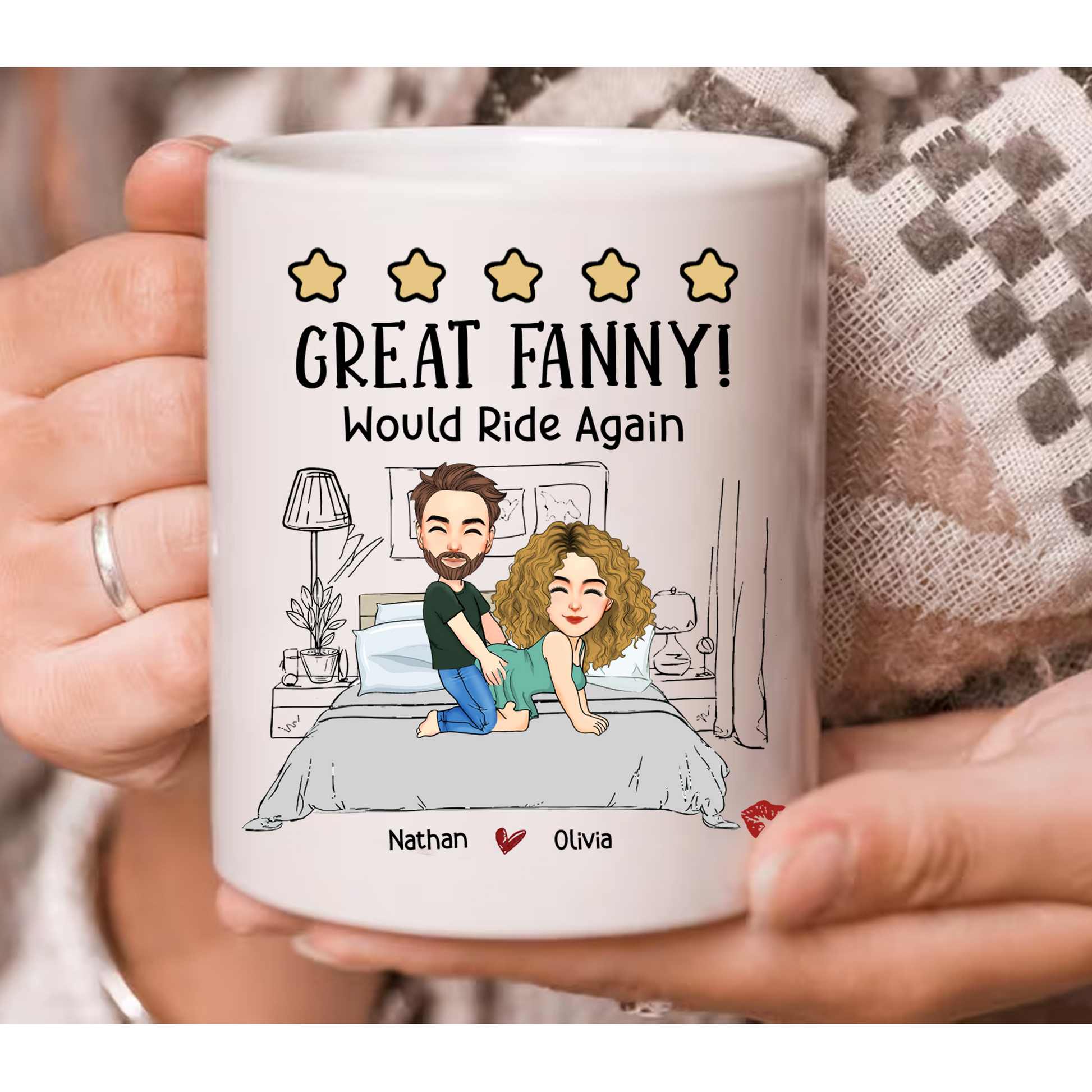 Great Fanny, Would Ride Again, Personalized Couple Mug, Funny Gift For Valentine's Day, Birthday Pa00