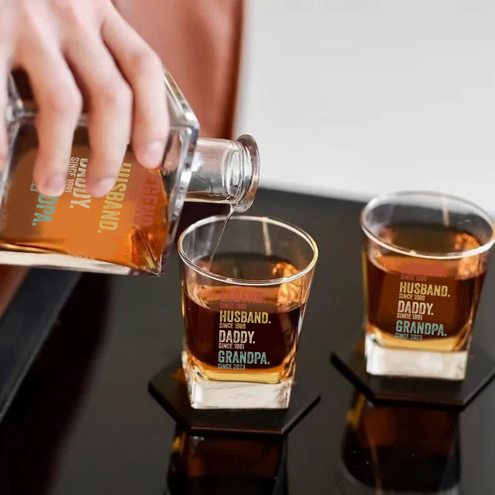 Legend Husband Dad Grandpa Father's Day, Birthday Gift For Dad, Grandpa Decanter Set