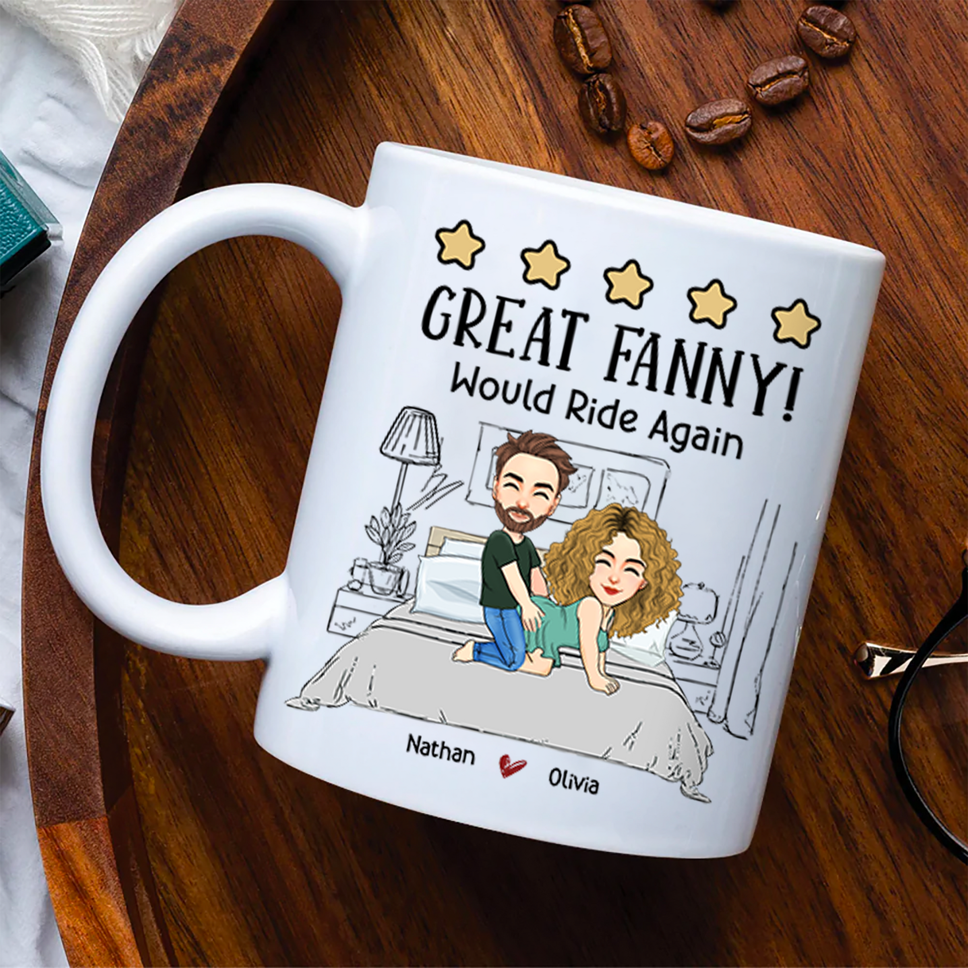 Great Fanny, Would Ride Again, Personalized Couple Mug, Funny Gift For Valentine's Day, Birthday Pa00