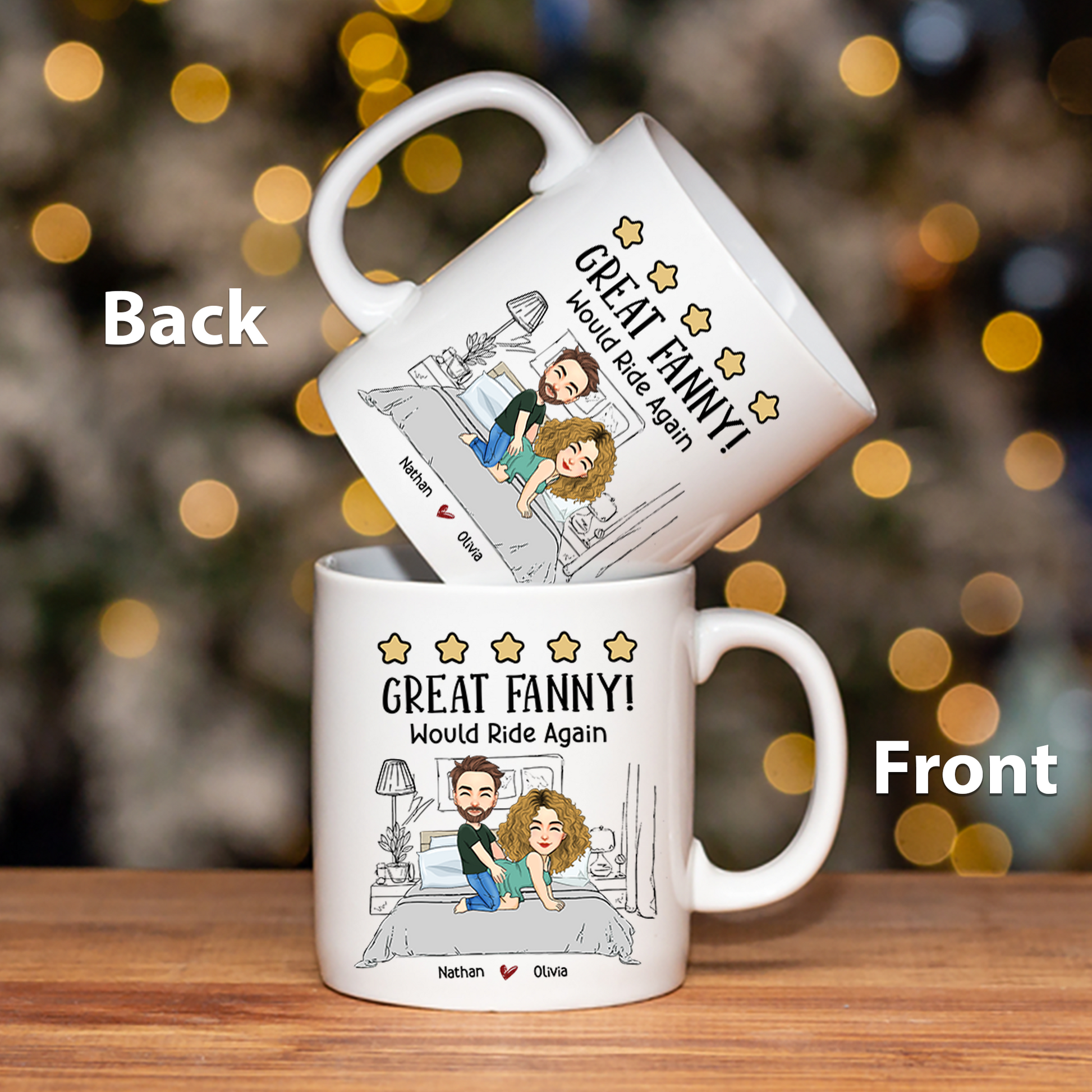 Great Fanny, Would Ride Again, Personalized Couple Mug, Funny Gift For Valentine's Day, Birthday Pa00