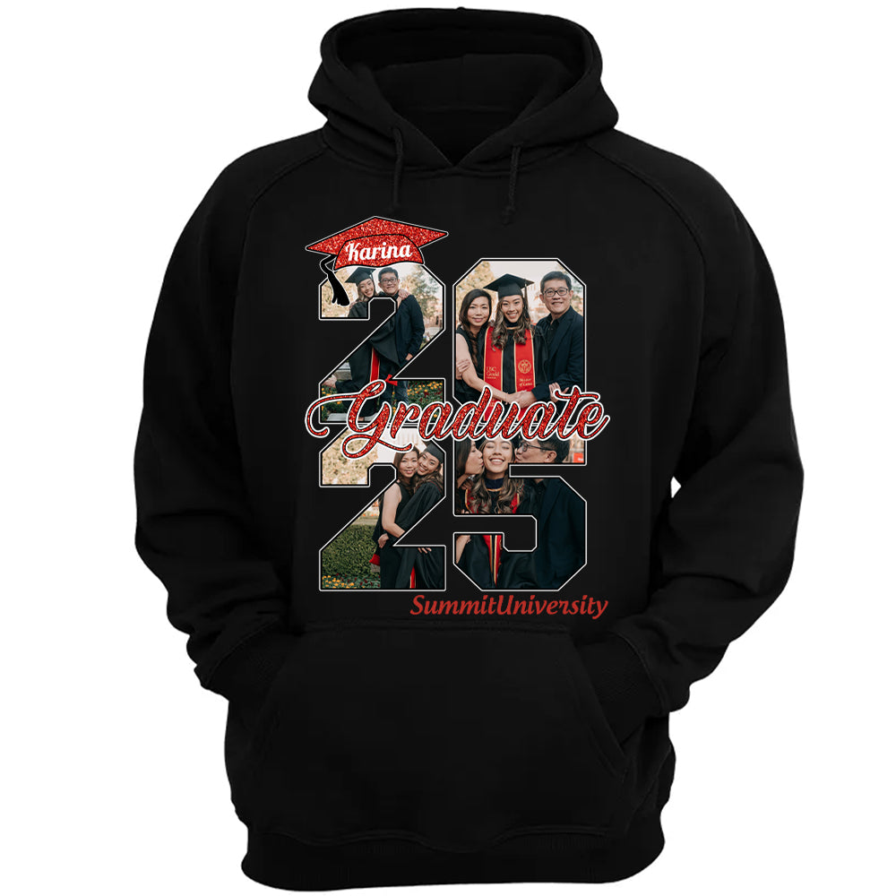 Personalized Graduation Shirts Proud Family Graduate 2025 Graduate Picture and Photo Class Of 2025 Senior Family Shirt, Graduation 2025 Gift - YN2103 Hn01