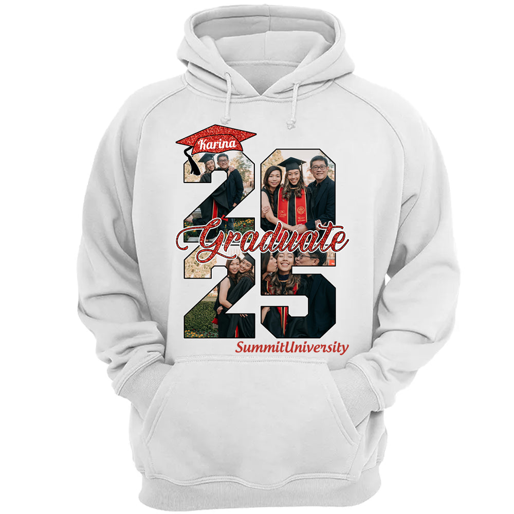 Personalized Graduation Shirts Proud Family Graduate 2025 Graduate Picture and Photo Class Of 2025 Senior Family Shirt, Graduation 2025 Gift - YN2103 Hn01