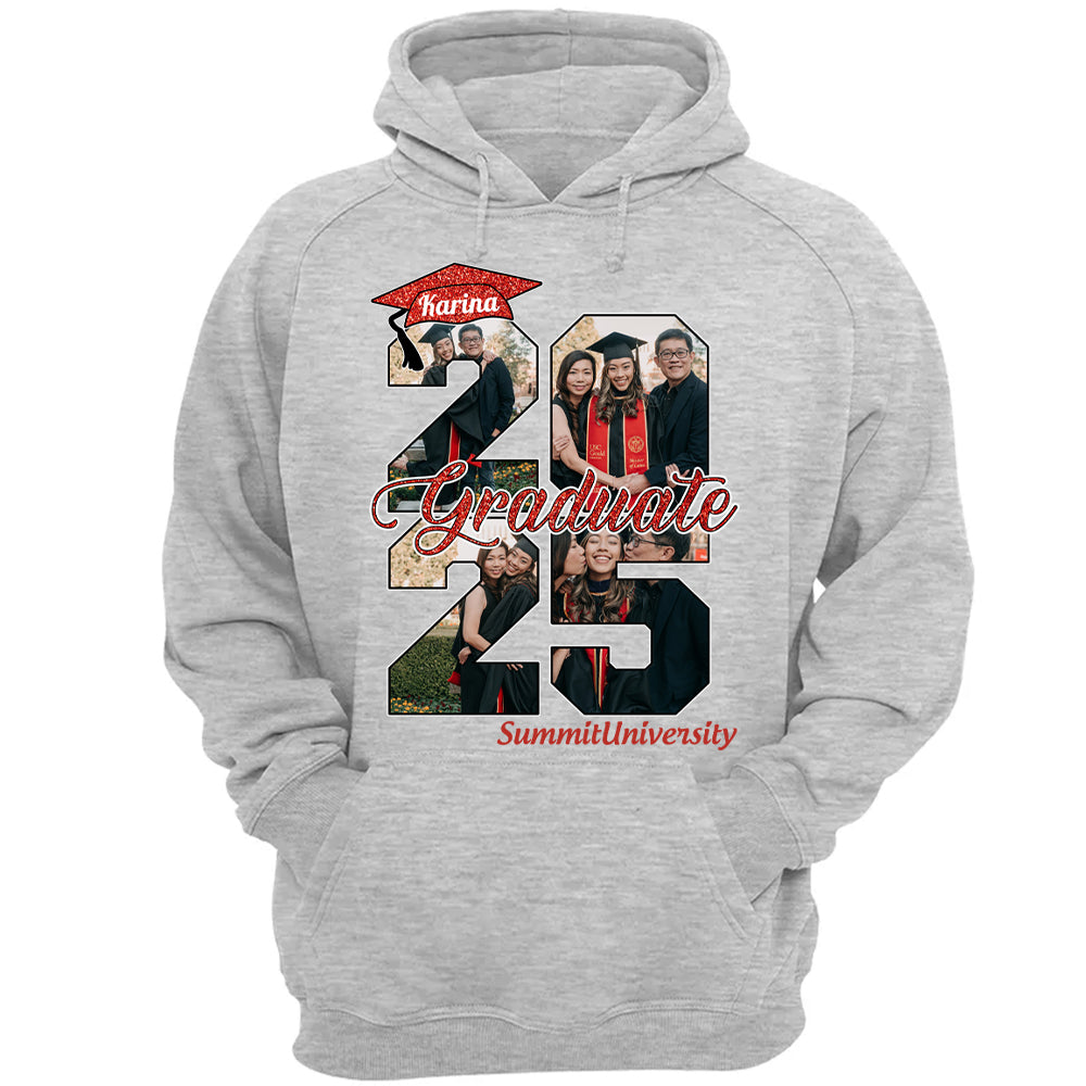 Personalized Graduation Shirts Proud Family Graduate 2025 Graduate Picture and Photo Class Of 2025 Senior Family Shirt, Graduation 2025 Gift - YN2103 Hn01