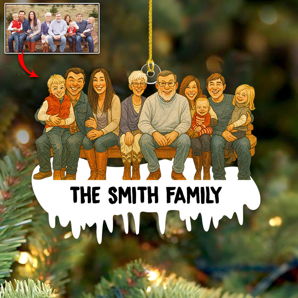 Personalized Funny Comic Style Photo Acrylic Ornametn Gift For Christmas Gift For Family Member Do99