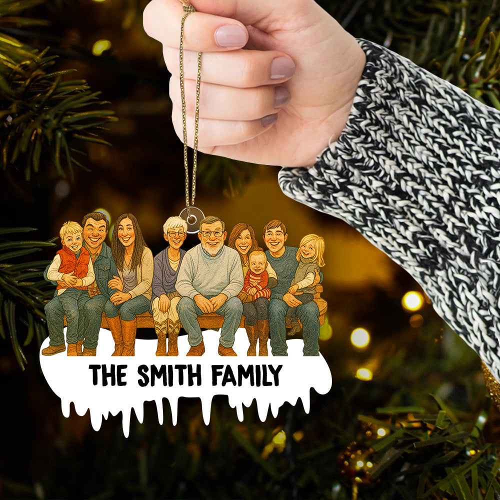 Personalized Funny Comic Style Photo Acrylic Ornametn Gift For Christmas Gift For Family Member Do99