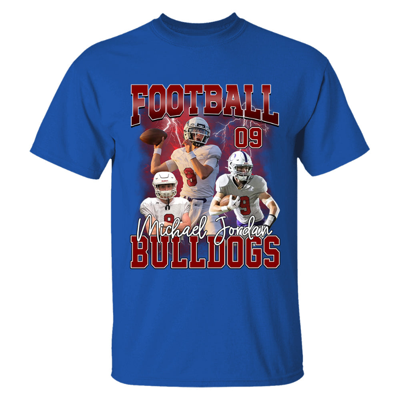 Personalized Football Shirt with Custom Player Photo, Name & Number – Game Day Gift for Football Mom Dad Family