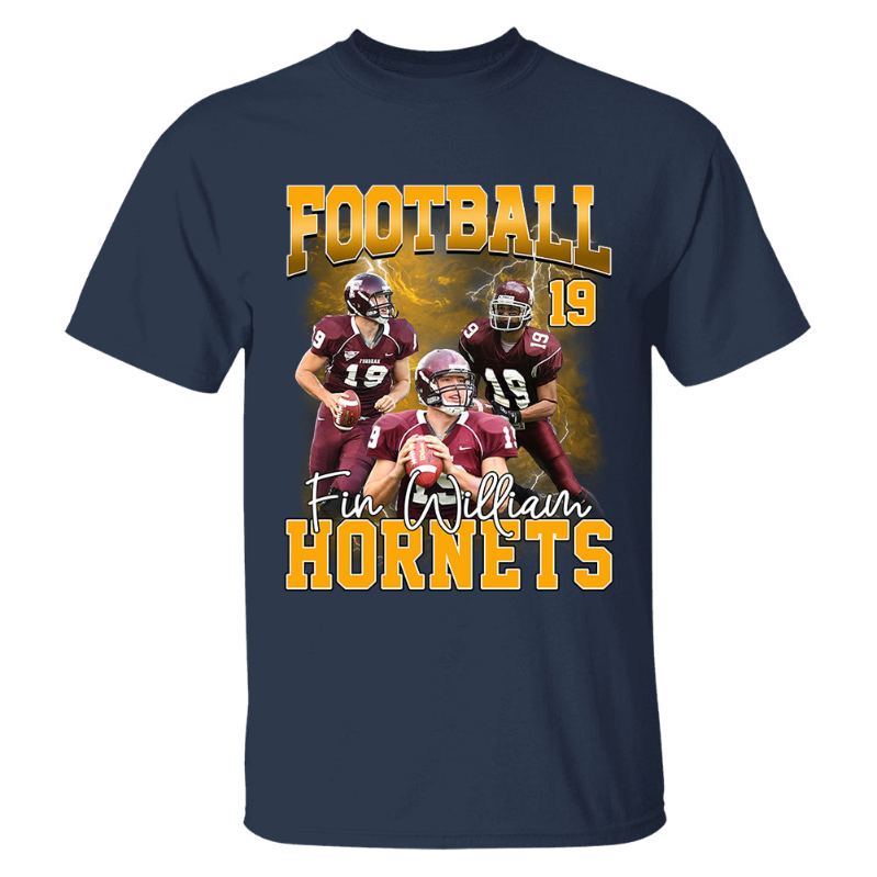Personalized Football Shirt with Custom Player Photo, Name & Number – Game Day Gift for Football Mom Dad Family