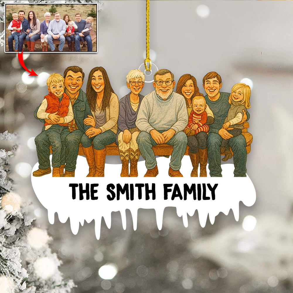 Personalized Funny Comic Style Photo Acrylic Ornametn Gift For Christmas Gift For Family Member Do99