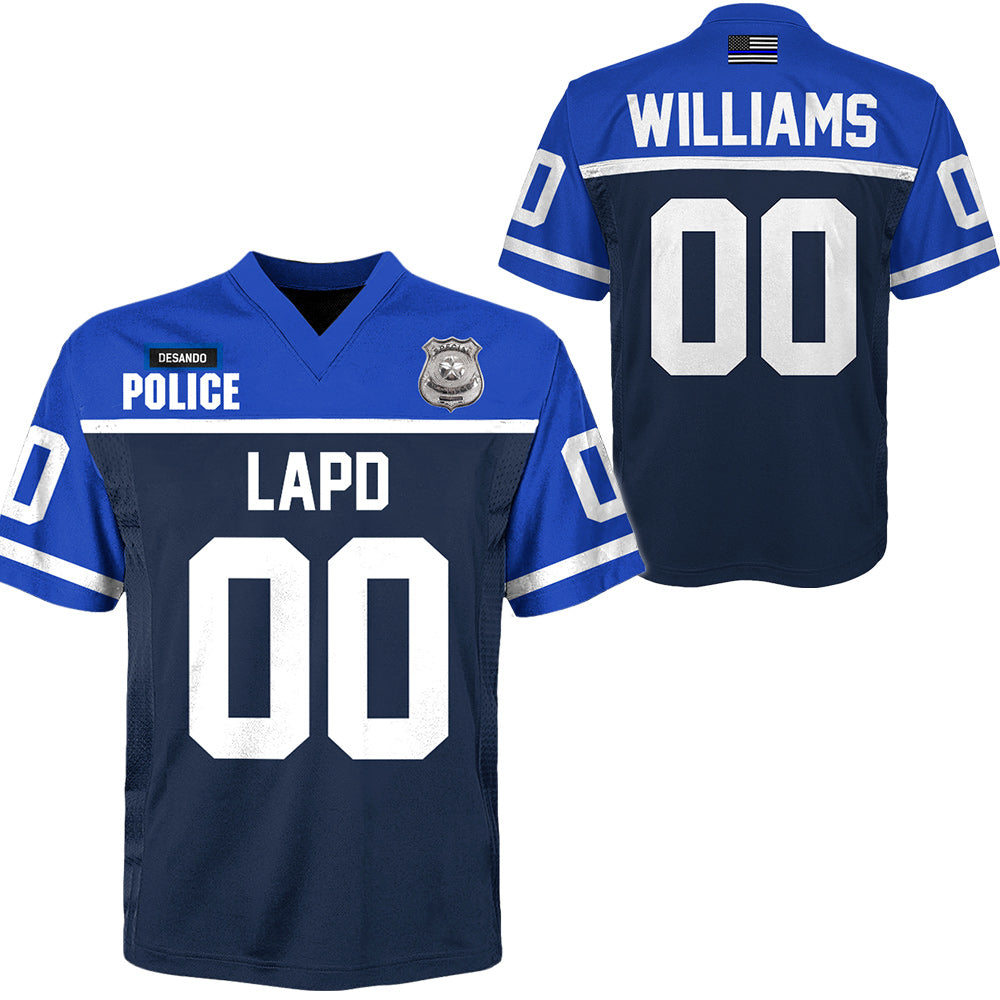 Personalized Police Uniform Football Jersey Custom Name Dept Name Number H2511
