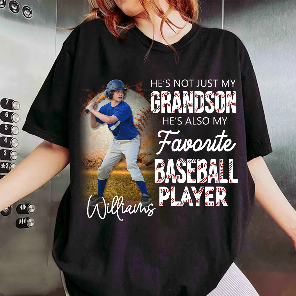 He's Not Just My Grandson He's Favorite Baseball Player - Personalized Shirt Tu20