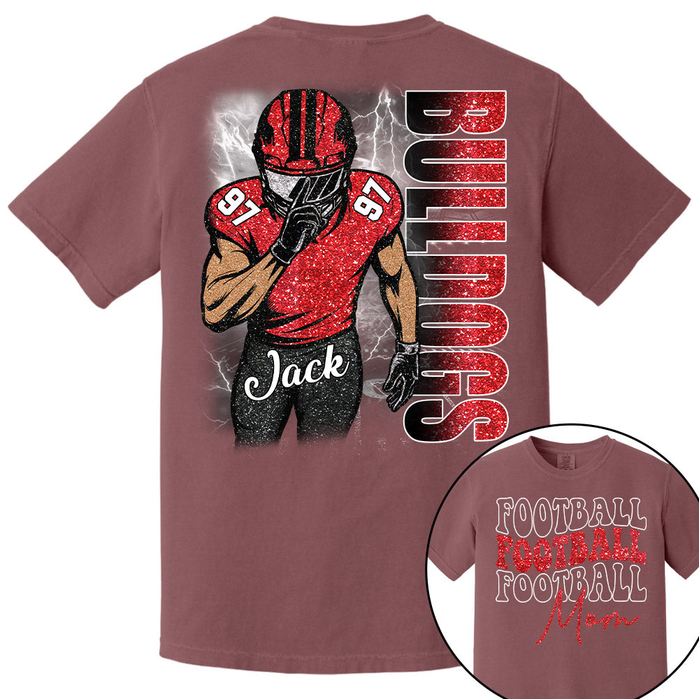 Personalized Football Game Day Shirt: Custom Name & Number Sports Tee