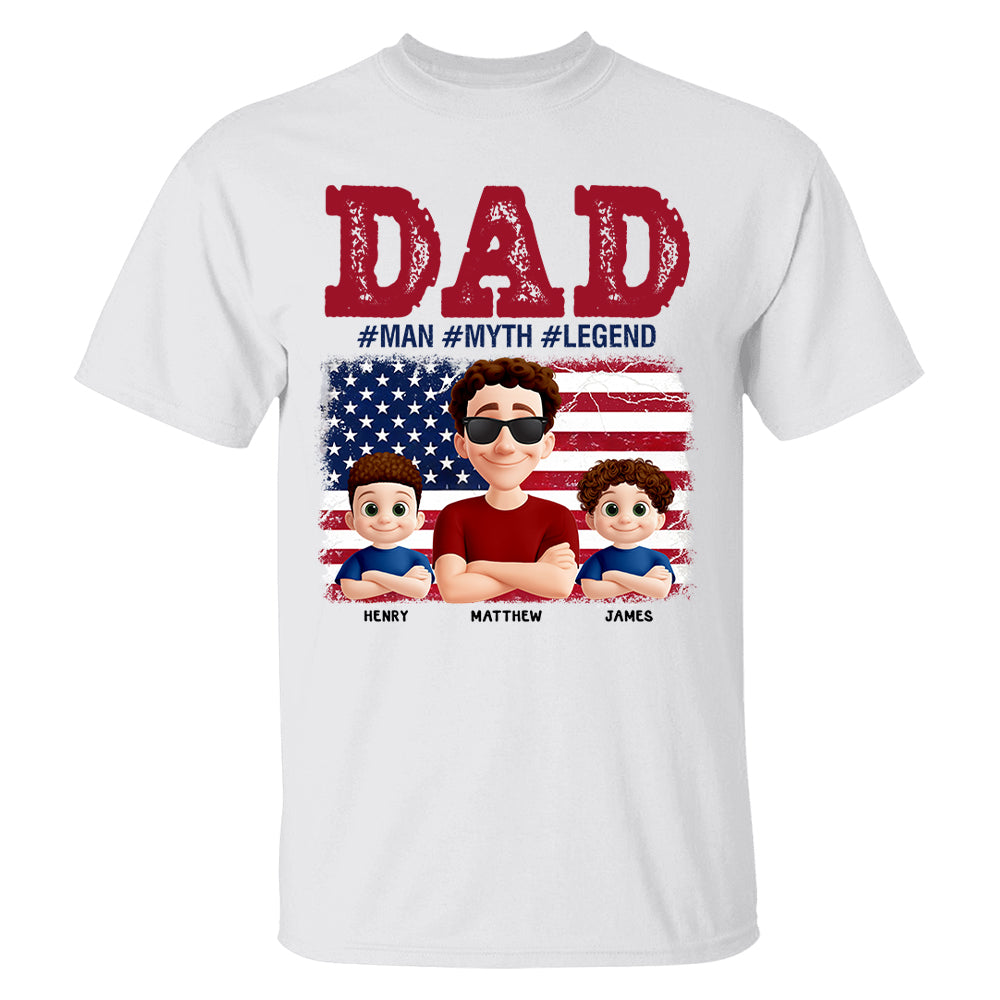 Papa The Myth - Personalized Proud Shirt For Dad Grandpa Custom Nickname NA04  Hv01