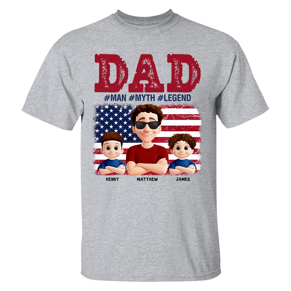 Papa The Myth - Personalized Proud Shirt For Dad Grandpa Custom Nickname NA04  Hv01