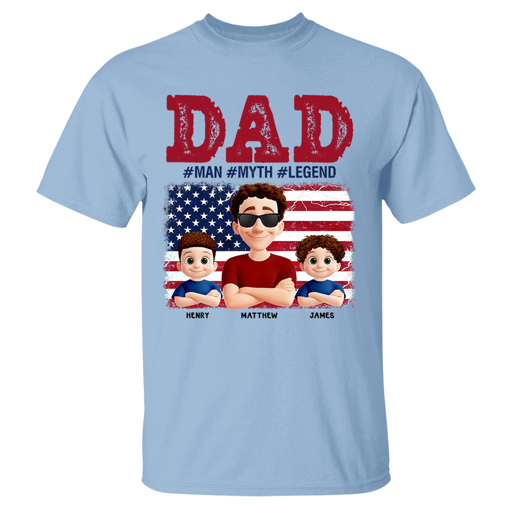 Papa The Myth - Personalized Proud Shirt For Dad Grandpa Custom Nickname NA04  Hv01
