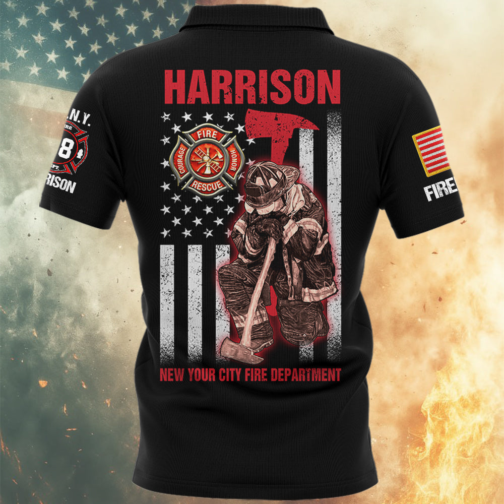 Personalized Firefighter Shirts Custom Name And Department Fireman All Over Print Shirt T1807  Hv01