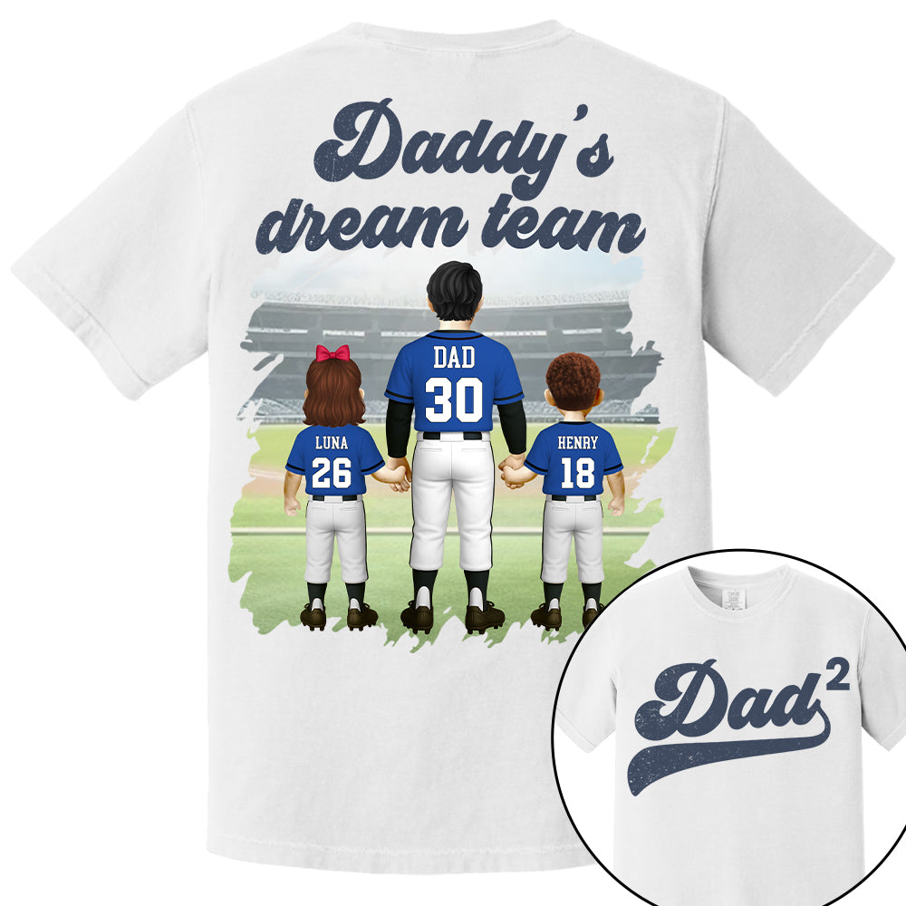 We Hit A Homerun Scoring You As Our Dad, Personalized Baseball Shirt For Dad Grandpa A2110 Hv01