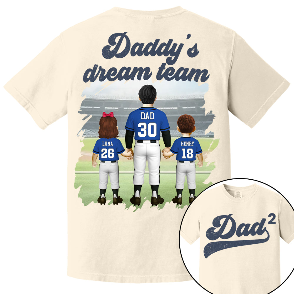 We Hit A Homerun Scoring You As Our Dad, Personalized Baseball Shirt For Dad Grandpa A2110 Hv01