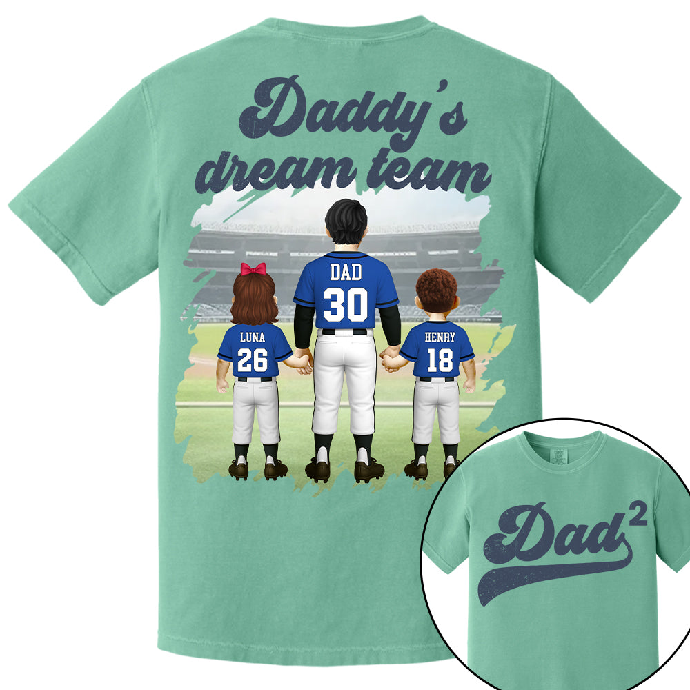 We Hit A Homerun Scoring You As Our Dad, Personalized Baseball Shirt For Dad Grandpa A2110 Hv01