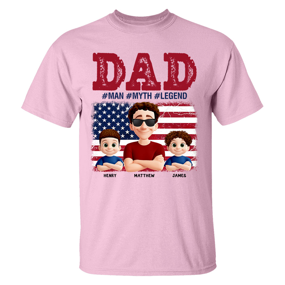 Papa The Myth - Personalized Proud Shirt For Dad Grandpa Custom Nickname NA04  Hv01