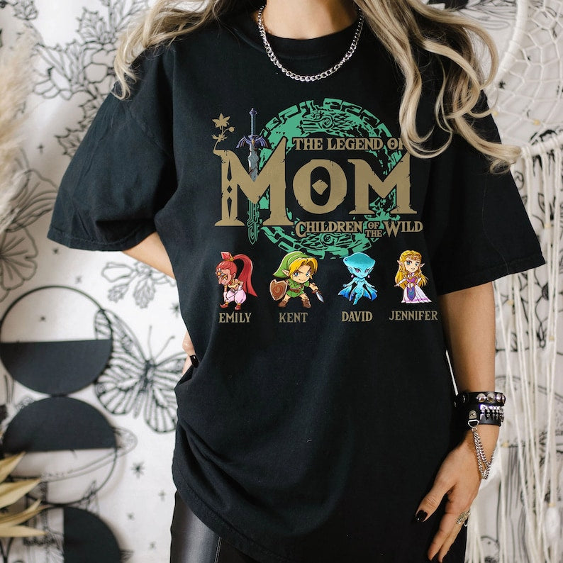 Personalized The Legend Of Mom Shirt, Children Of The Wild Gamer Shirt
