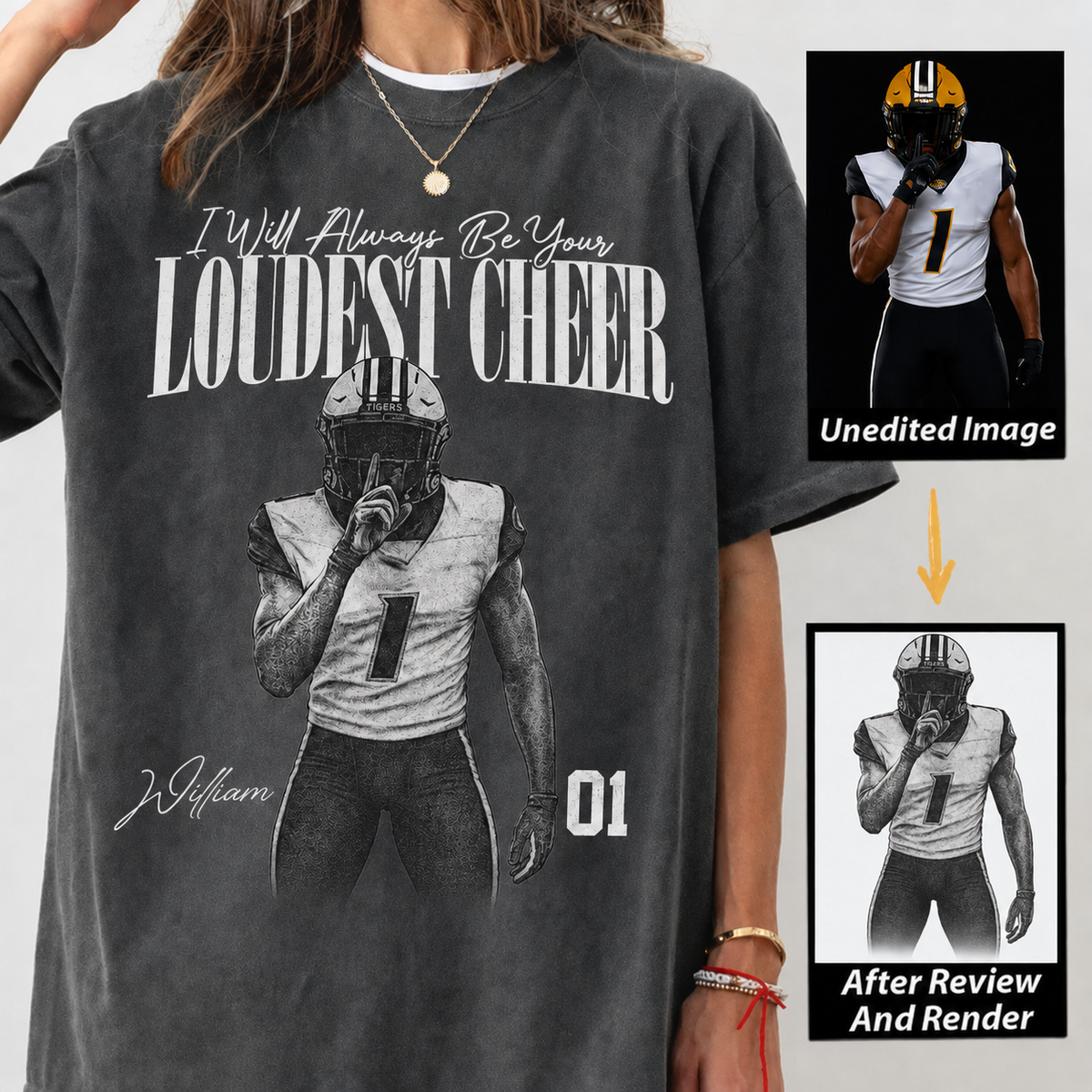 I'll Always Be Your Biggest Fan - Washed Tee Retro Bootleg Shirt For Football Players NA04