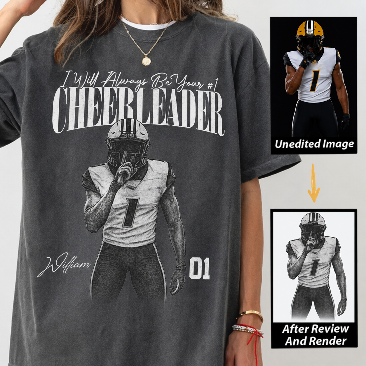 I'll Always Be Your Biggest Fan - Washed Tee Retro Bootleg Shirt For Football Players NA04