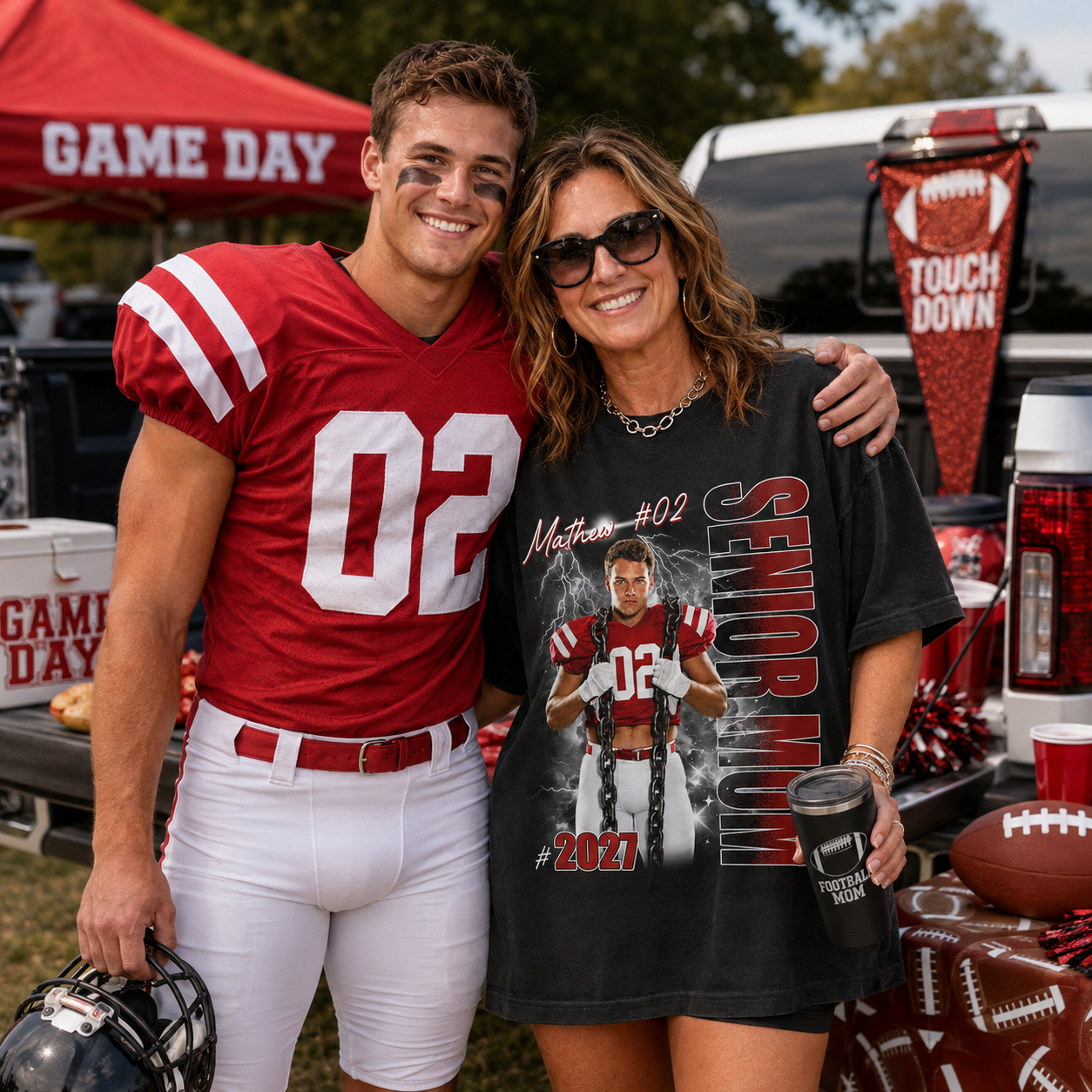 Personalized Senior Mom Shirt, Custom Photo Sports Mom Shirt For Game Day Shirt T1807 T24