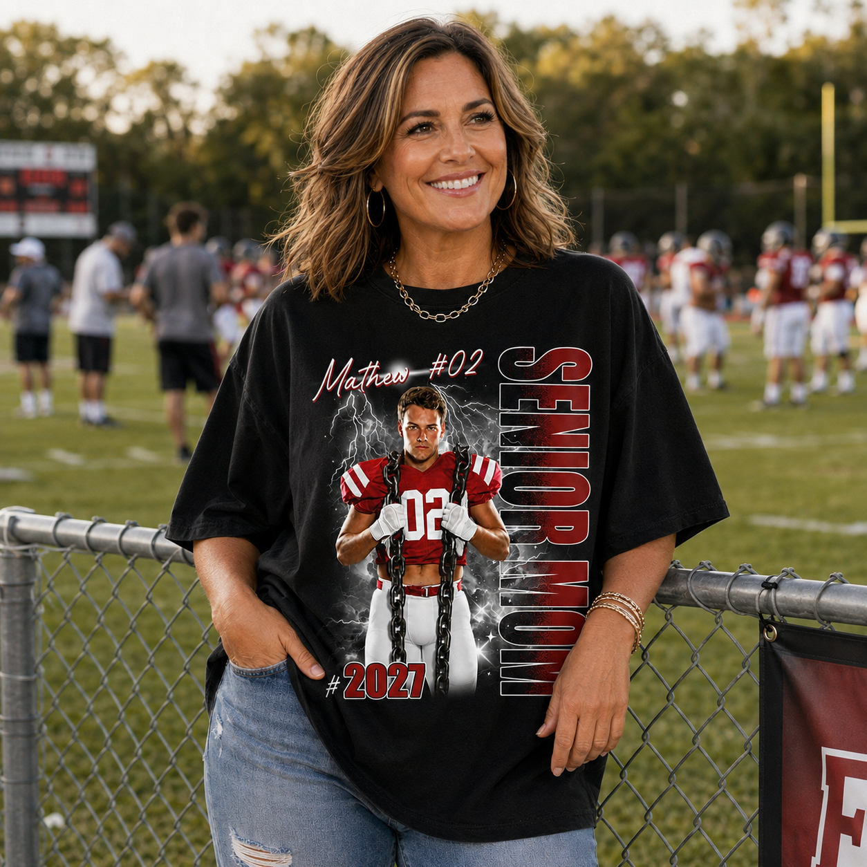 Personalized Senior Mom Shirt, Custom Photo Sports Mom Shirt For Game Day Shirt T1807 T24