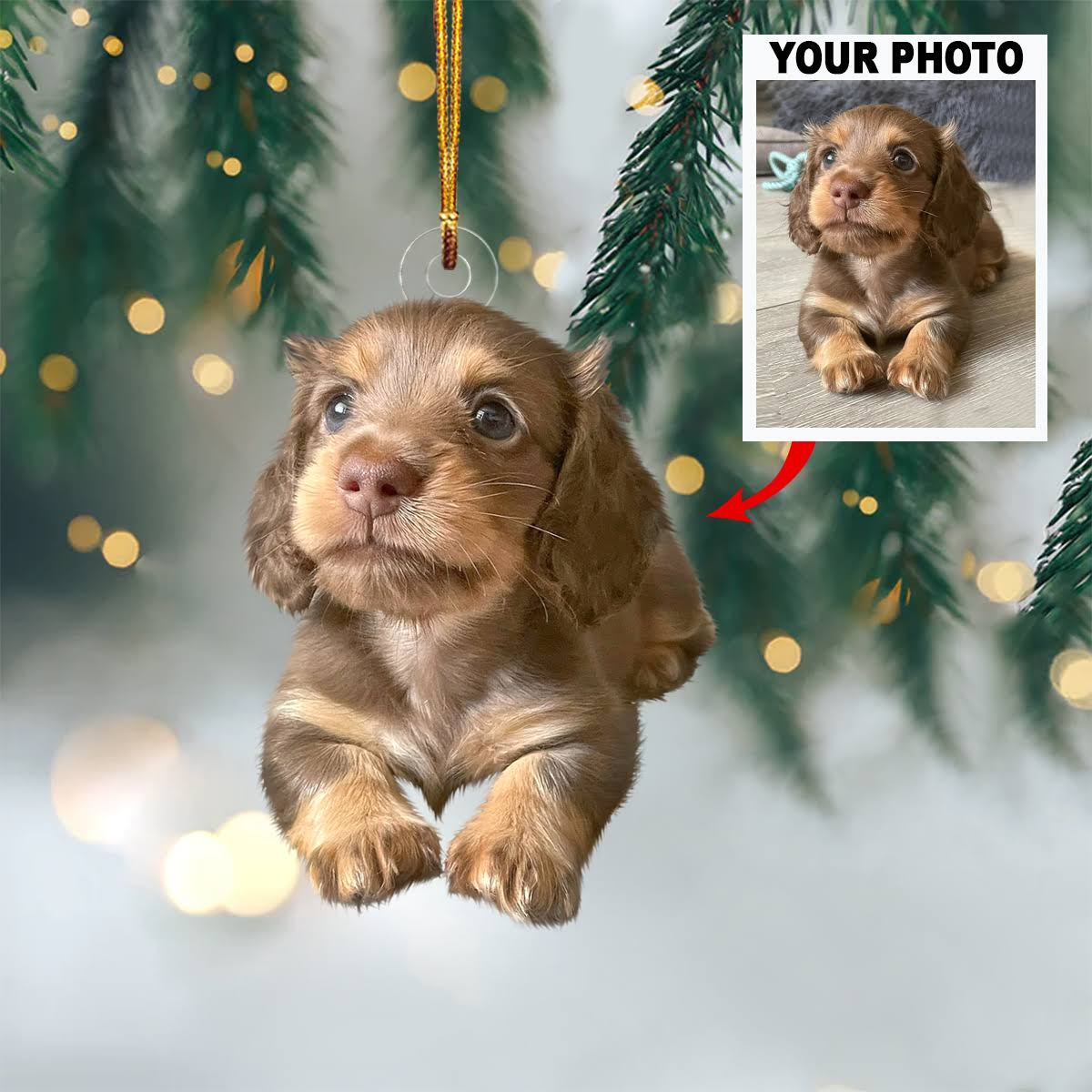 Customized Your Photo Ornament - Personalized Photo Mica Ornament - Christmas Gifts For Pet Lover