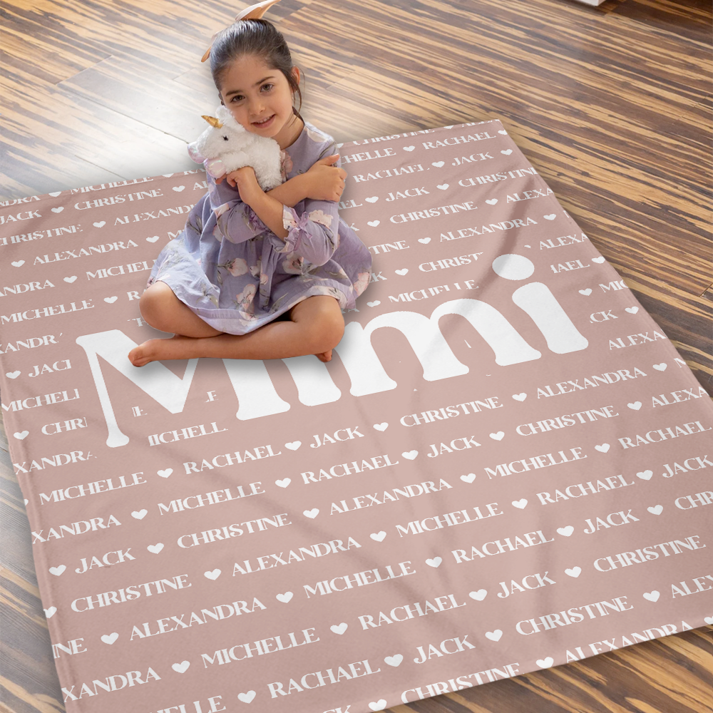 Nana Blanket, Custom Name Blanket, Fleece, Sherpa Blanket, Personalized Family Name Blanket