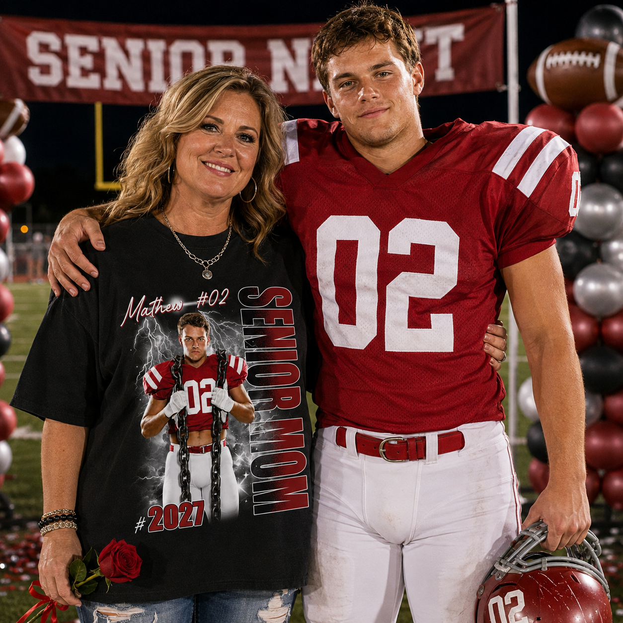 Personalized Senior Mom Shirt, Custom Photo Sports Mom Shirt For Game Day Shirt T1807 T24