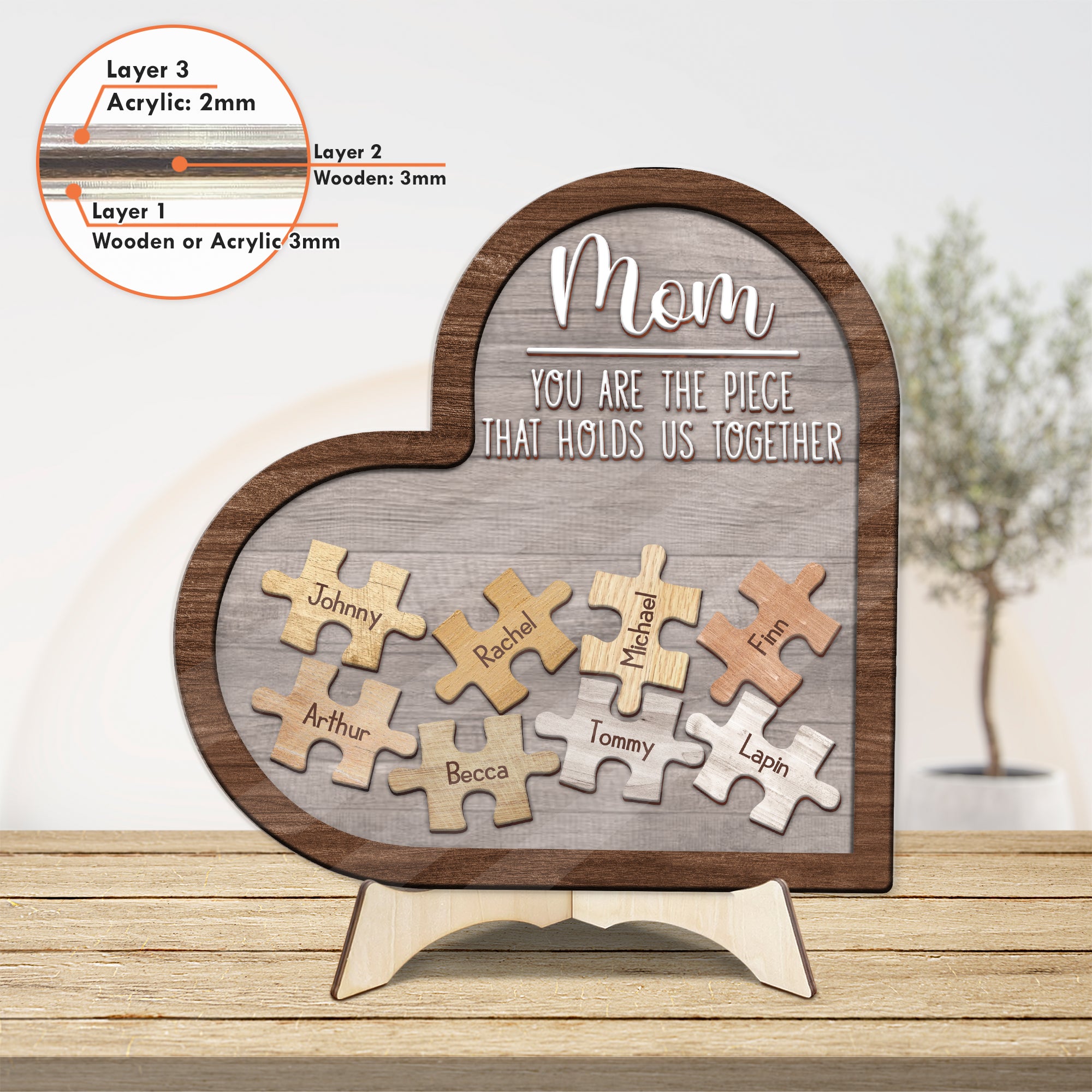 Mom You Are The Piece That Holds Us Together Personalized Reward Jar Gift For Mom - Mother's Day Gift For Her