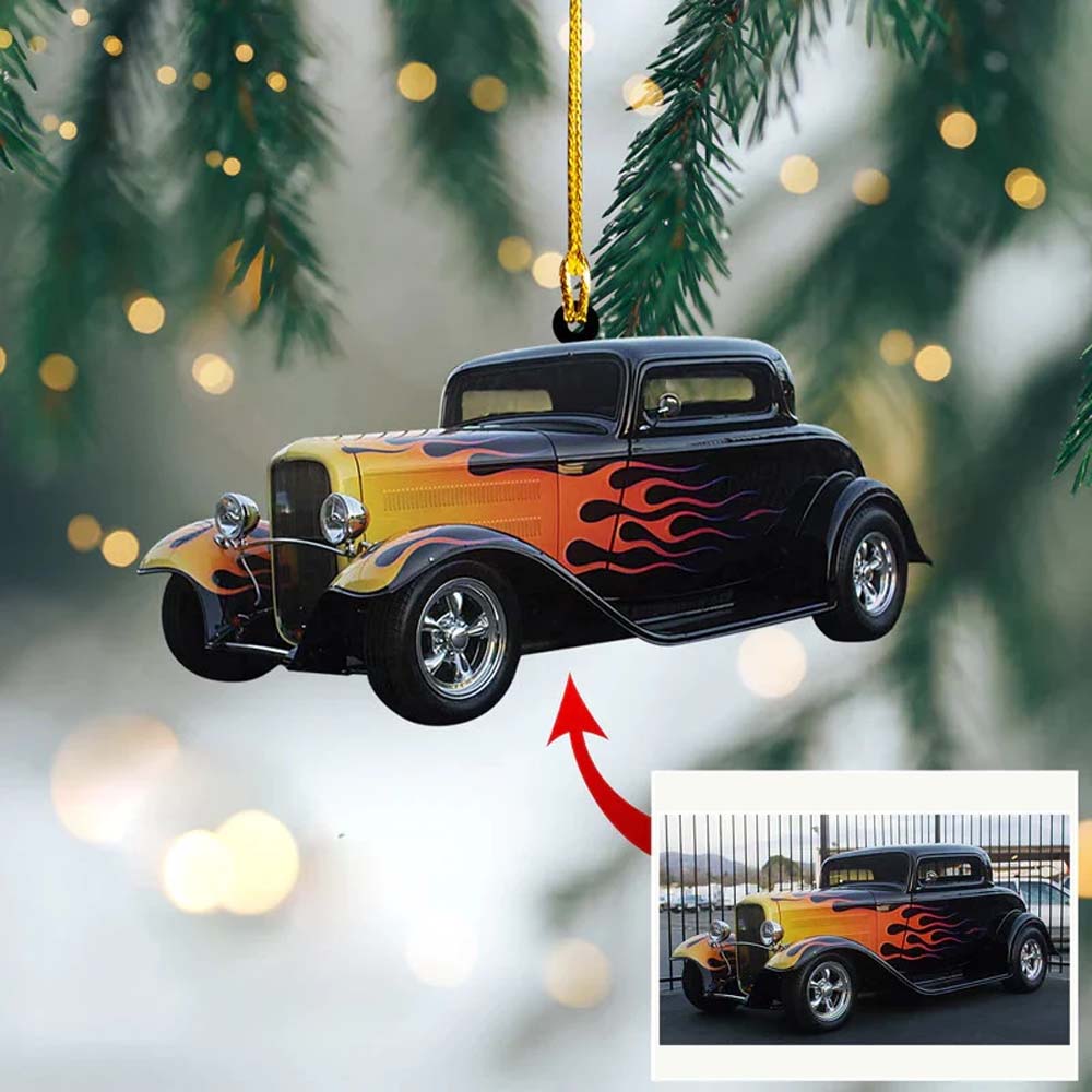 Custom Photo Bug Car Ornament - Personalized Photo Ornament Gift For Bug Car Lovers