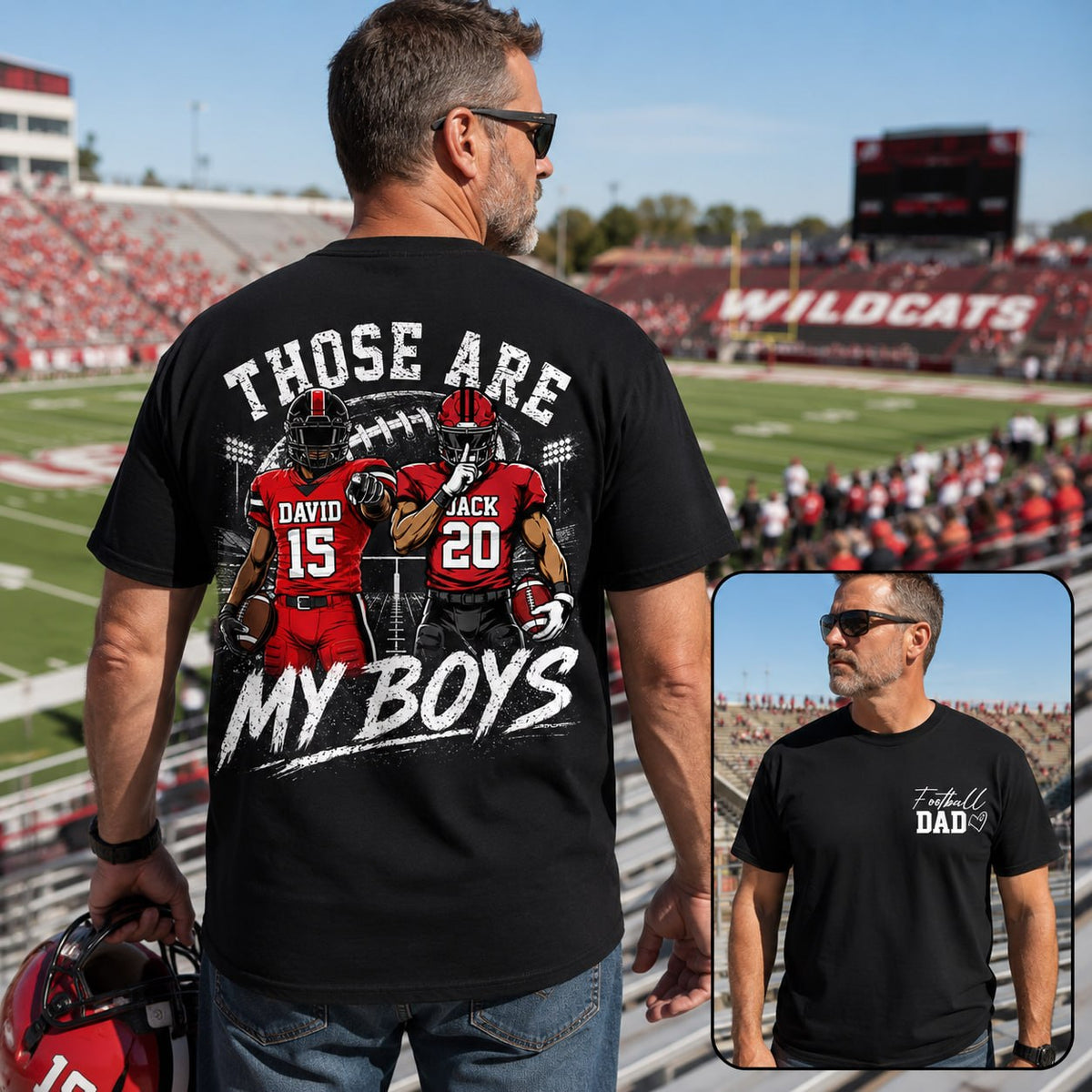Personalized Football Mom Shirt, Custom Those Are My Boys T-Shirt, Team Name & Player Number Tee, Football Season Gift Na02