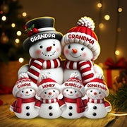 Cozy Snowman Family Acrylic Light Box for Holiday Décor, Heartwarming Atmosphere, Perfect Gift for Grandparents