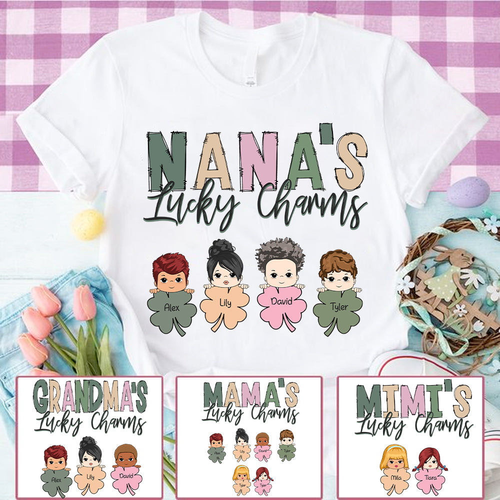 Nana's Lucky Charms - Personalized Shirt For Grandma, Patrick's Day Gift For Grandma