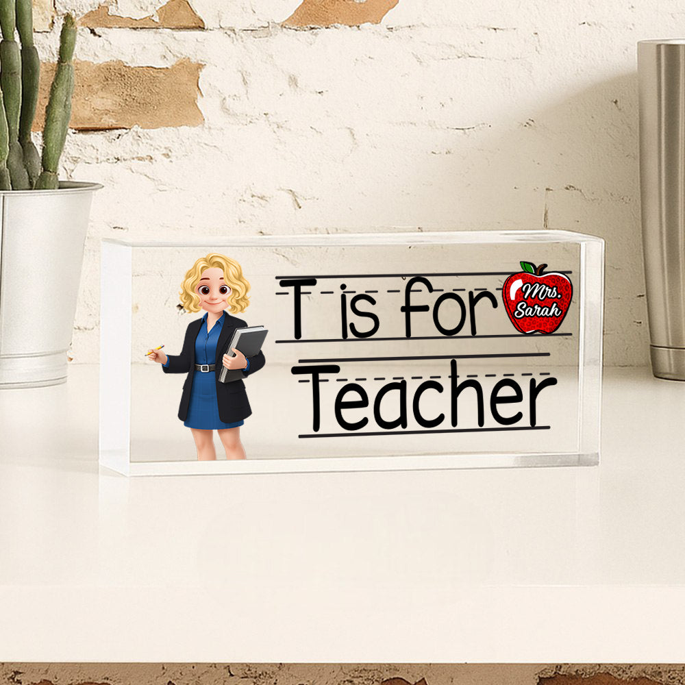 Teacher Personalized Acrylic Desk Name Plate Custom Your Title Gift For Teacher
