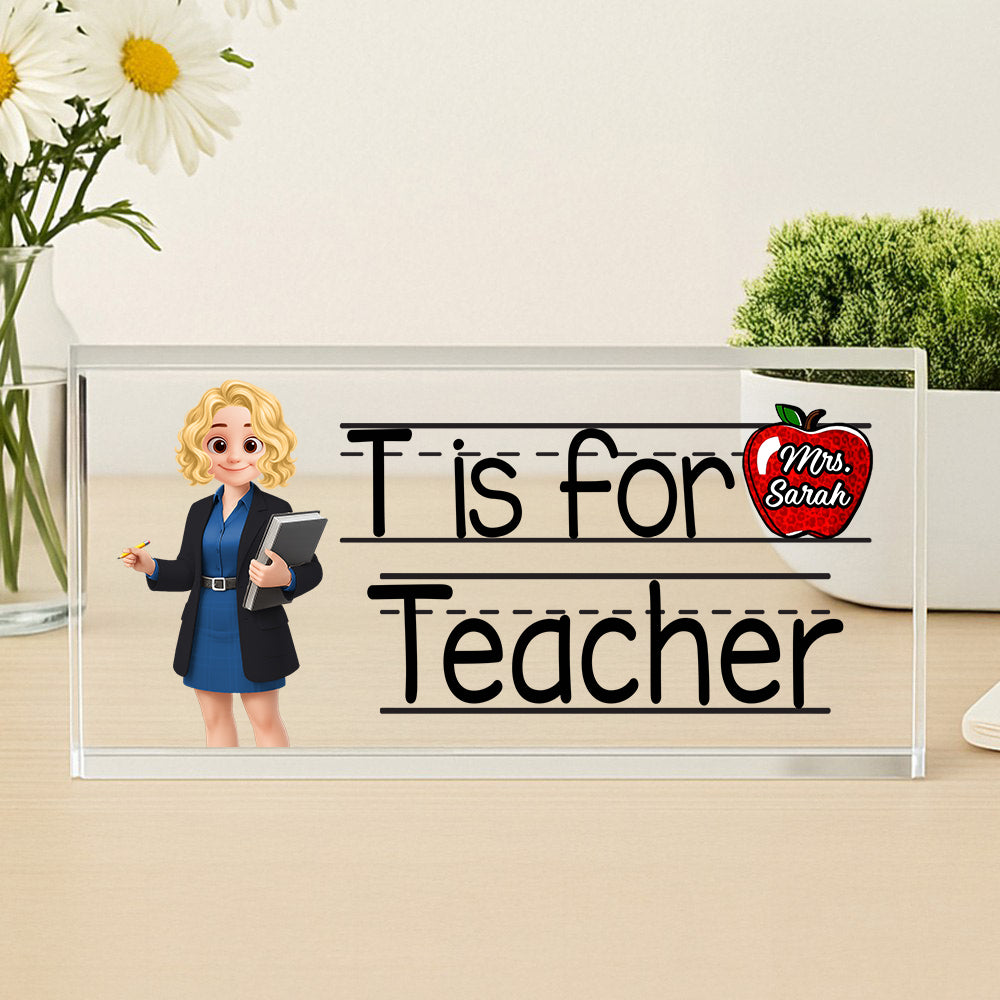 Teacher Personalized Acrylic Desk Name Plate Custom Your Title Gift For Teacher
