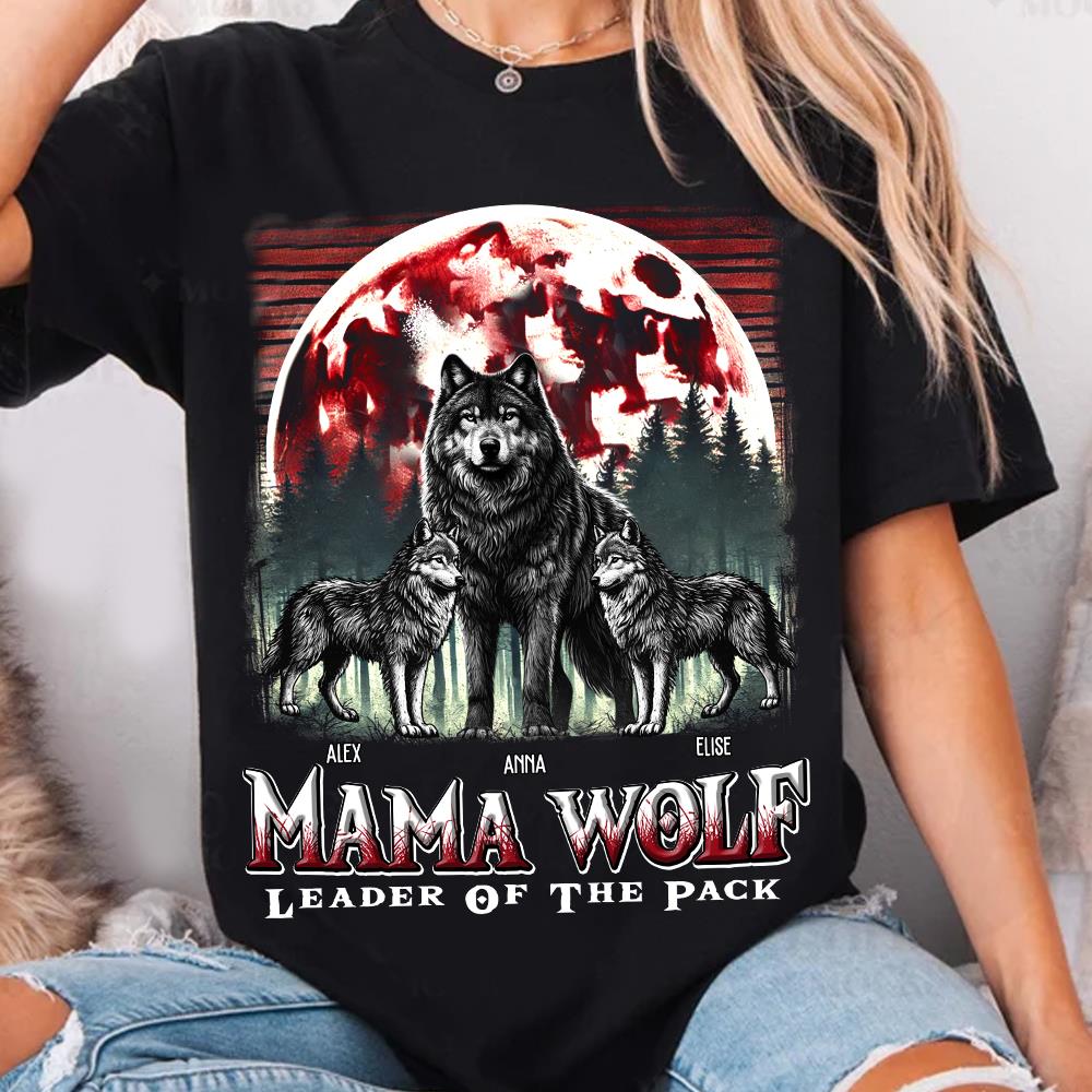 Wolf Dad Leader Of The Pack - Personalized Shirt For Dad