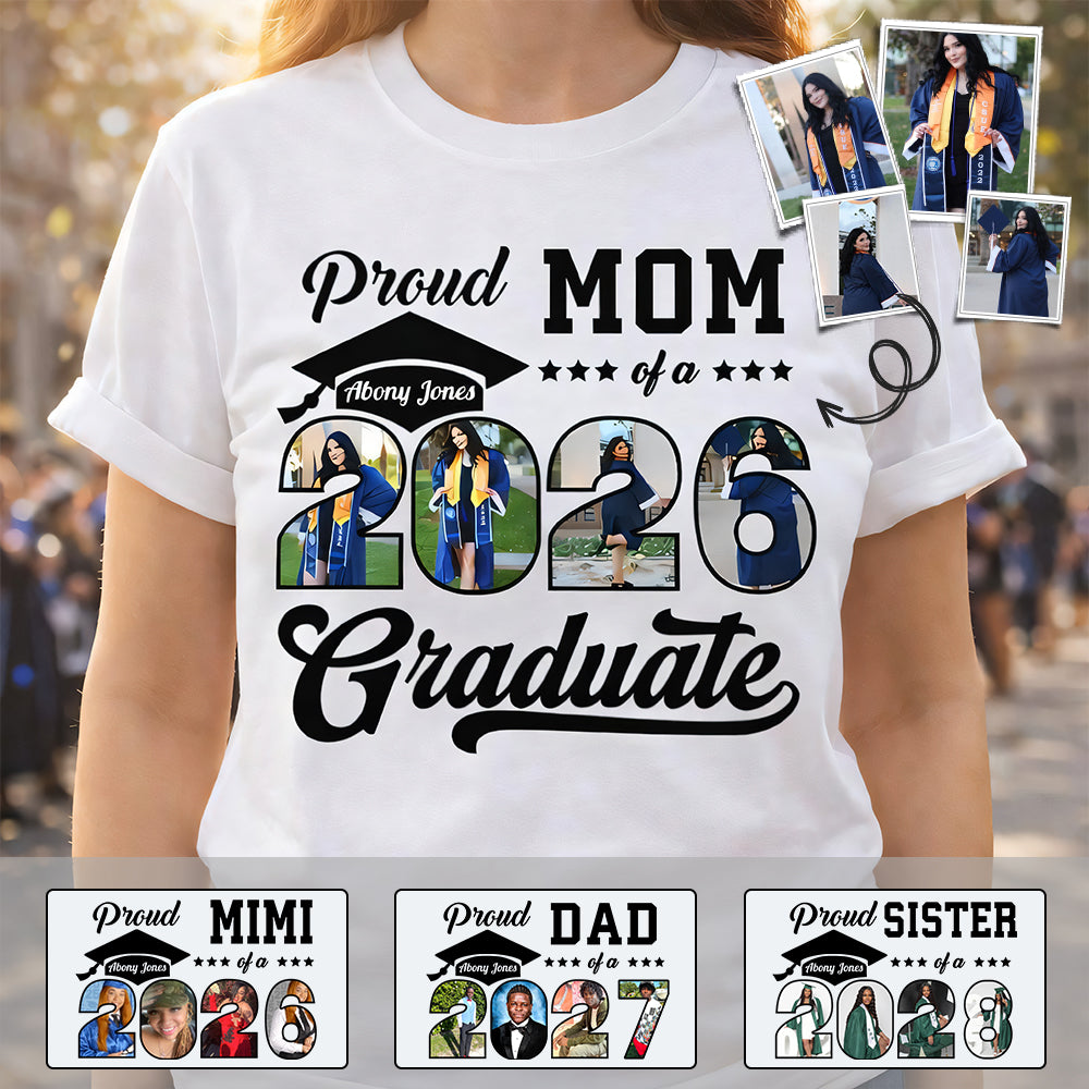 Personalized Graduation 2026 Shirts Proud Family Graduate 2026 Graduate Pictureand Photo Class Of 2026 Senior Family Shirt K1702 - Classic Tee / White / S 商品缩略图