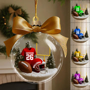 Football Season Is Coming - Personalized Football Transparent Flat Acrylic Ornament